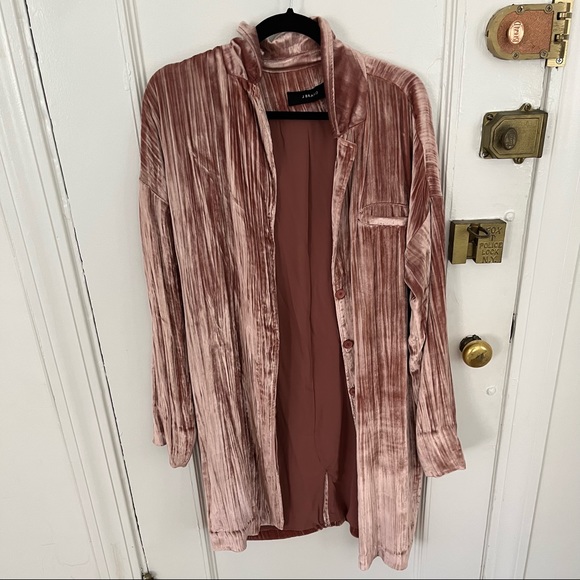 J BRAND Regan Crinkled-Velvet Jacket - M - Picture 7 of 7